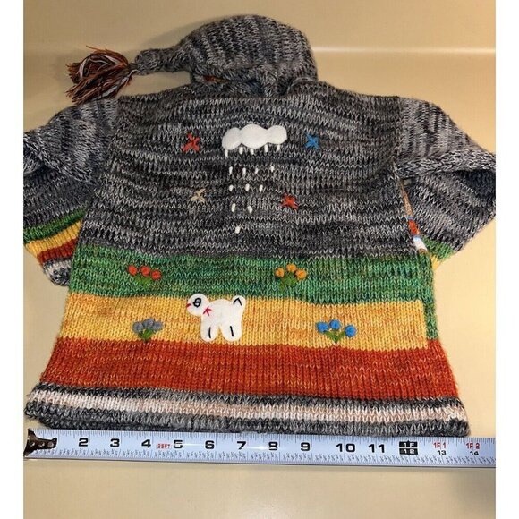 Sweater Peruvian Peru Hooded Child Boy Or Girl Zipper size 6 - Picture 4 of 16